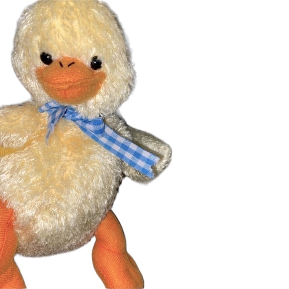 Yellow duck with blue checkered ribbon plush FREE with purchase